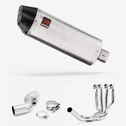 Lextek Brushed Stainless Steel RP2 300mm Exhaust System for Kawasaki Ninja H2 SX (18-21)