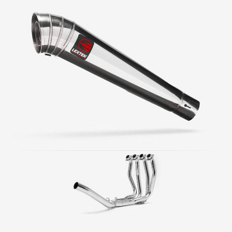 Lextek Polished Stainless Steel MP4 Exhaust System 300mm for Suzuki GSX 1300 R Hayabusa (21-24)
