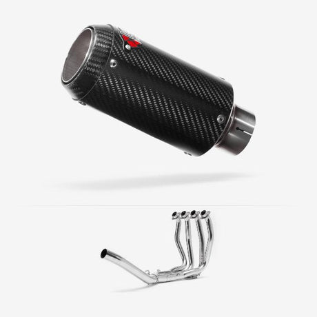 Lextek Stainless Steel CP8C Carbon Fibre Exhaust System 150mm Single Sided