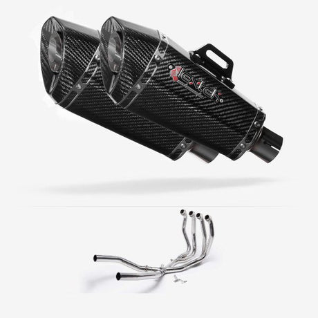 Lextek Stainless Steel XP8C Carbon Fibre Exhaust System 210mm
