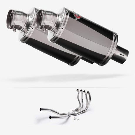 Lextek Dark Tint Stainless Steel OP15 Exhaust System 200mm for Suzuki GSX 1300 R Hayabusa (21-24)