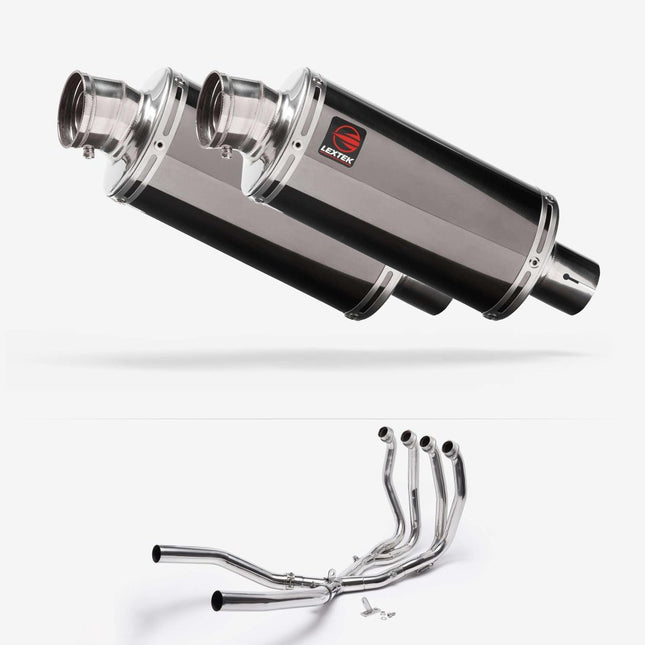 Lextek Smoked Stainless Steel OP16 250mm Exhaust System for Suzuki GSX 1300 R Hayabusa (21-24)