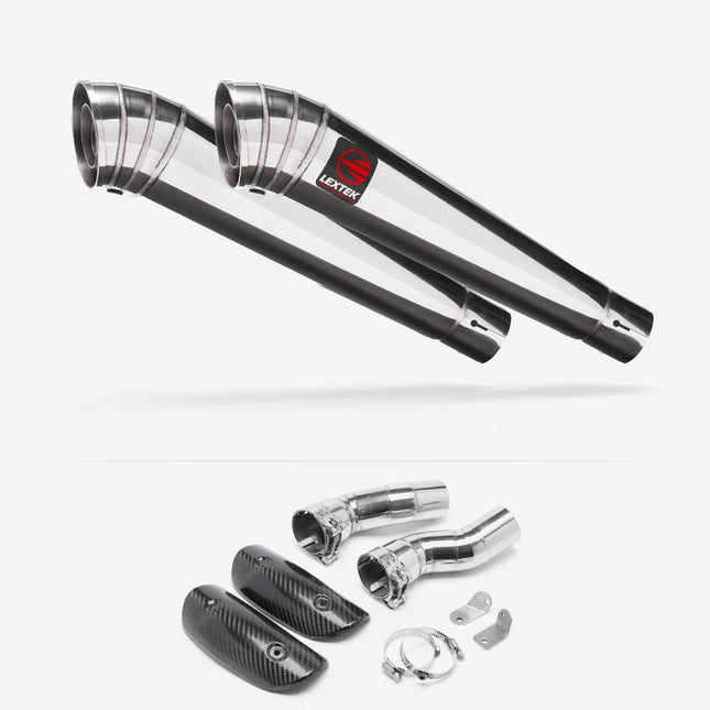 Lextek Polished Stainless Steel MP4 300mm Exhaust with Link Pipes