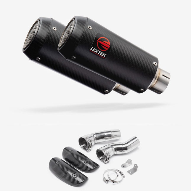 Lextek Carbon Fibre CP9C 180mm Exhaust with Link Pipes for Suzuki GSX 1300 R Hayabusa (21-24)
