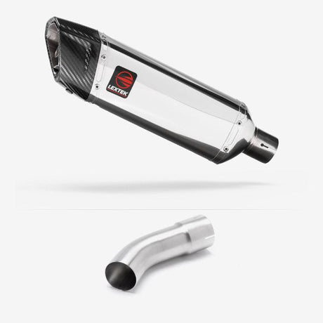 Lextek SP4 Polished Stainless Steel Exhaust 300mm with Link Pipe for Suzuki GSX-S 1000 (21-24)