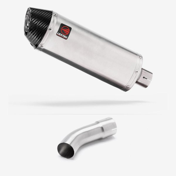 Lextek RP2 Gloss S/Steel Oval Exhaust 300mm with Link Pipe for Suzuki GSX-S 1000 (21-24)