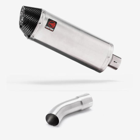 Lextek RP2 Gloss S/Steel Oval Exhaust 300mm with Link Pipe for Suzuki GSX-S 1000 (21-24)