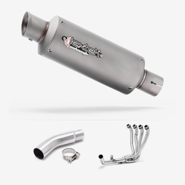 Lextek GP1 Matt S/Steel GP Stubby Exhaust System 240mm for Suzuki GSX-S750 (17-21)