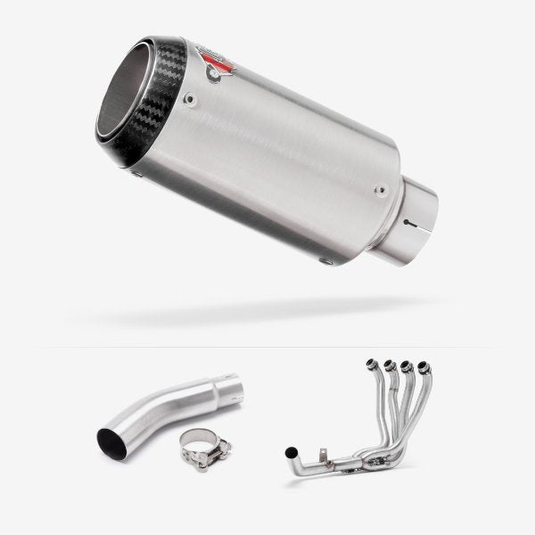 Lextek CP1 Matt S/Steel Carbon Tip Exhaust System 150mm for Suzuki GSX-S750 (17-21)