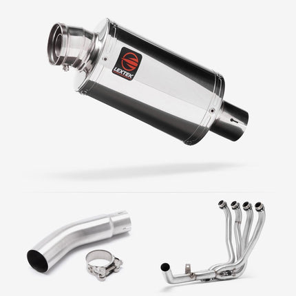 Lextek Polished Stainless Steel OP4 200mm Exhaust System for Suzuki GSX-S750 (17-23)