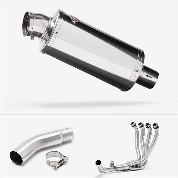 Lextek OP5 Polished S/Steel Exhaust System 250mm for Suzuki GSX-S750 (17-21)