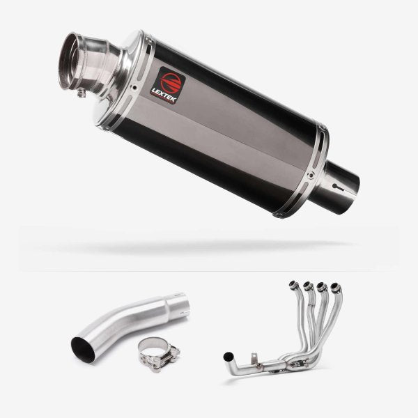 Lextek OP16 Dark Tint Stainless Exhaust System 250mm for Suzuki GSX-S750 (17-21)