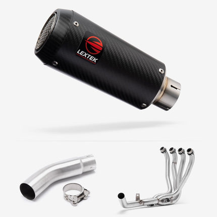 Lextek Carbon Fibre CP9C 180mm Exhaust System for Suzuki GSX-S750 (17-23)