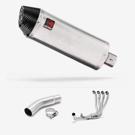 Lextek RP2 Gloss S/Steel Oval Exhaust System 300mm for Suzuki GSX-S750 (17-21)