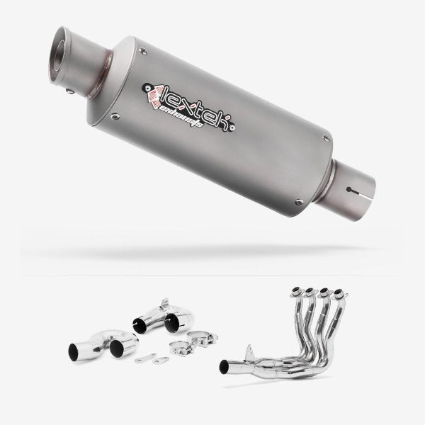 Lextek GP1 Matt S/Steel GP Stubby Exhaust System 240mm for Honda CBR1000RR Fireblade (14-16)