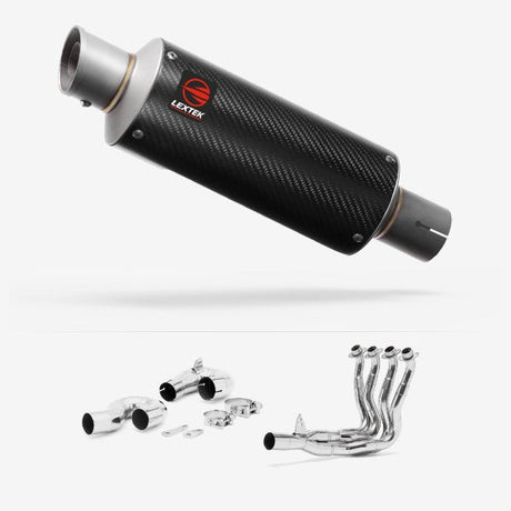 Lextek GP8C Carbon Fibre GP Stubby Exhaust System 240mm for Honda CBR1000RR Fireblade (14-16)