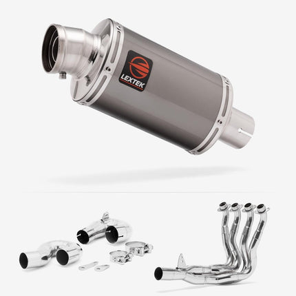 Lextek Smoked Stainless Steel OP15 200mm Exhaust System for Honda CBR1000RR Fireblade (14-16)