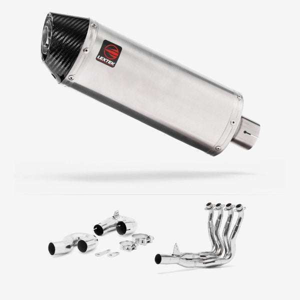 Lextek RP2 Gloss S/Steel Oval Exhaust System 300mm for Honda CBR1000RR Fireblade (14-16)