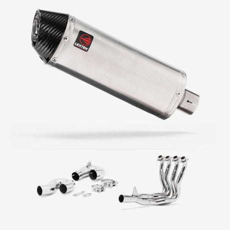 Lextek RP2 Gloss S/Steel Oval Exhaust System 300mm for Honda CBR1000RR Fireblade (14-16)