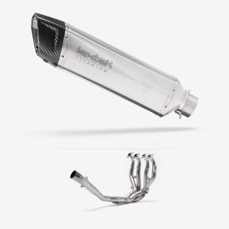 Lextek ST4 Titanium Exhaust System 350mm for Kawasaki ZX-6R Ninja (13-20)