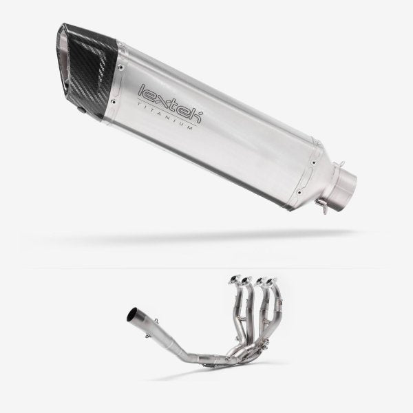 Lextek ST4 Titanium Exhaust System 350mm for Kawasaki ZX-6R Ninja (13-20)