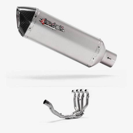 Lextek ST1 Matt S/Steel Exhaust System 300mm with Titanium Headers