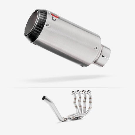 Lextek Stainless Steel CP1 Matt S/Steel Carbon Tip Exhaust System 150mm for Yamaha YZF R6 (99-02)