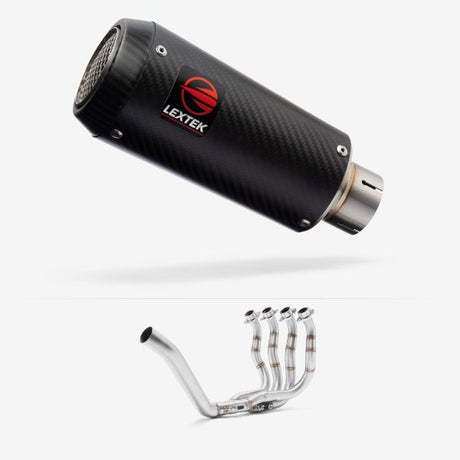 Lextek Stainless Steel CP9C Full Carbon Exhaust System 180mm for Yamaha YZF R6 (99-02)