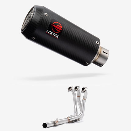 Lextek Carbon Fibre CP9C 180mm Low Level Exhaust System for Yamaha MT-09 (21-24)