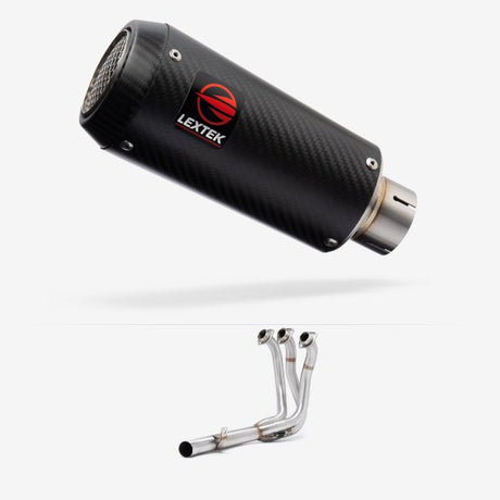 Lextek Stainless Steel CP9C Full Carbon Exhaust System 180mm Low Level for Yamaha MT-09 (21-24)