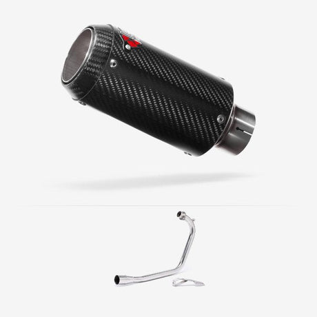Lextek Stainless Steel CP8C Carbon Fibre Exhaust System 150mm for Lexmoto ZSB 125