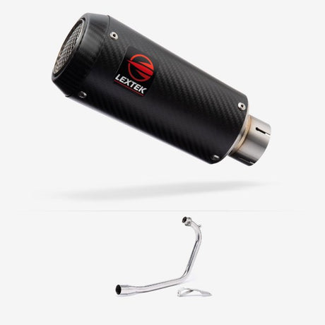 Lextek Stainless Steel CP9C Carbon Fibre Exhaust System 180mm for Lexmoto ZSB 125