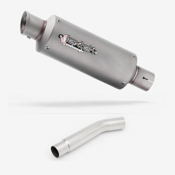 Lextek Matt Stainless Steel GP1 Stubby Exhaust 240mm with Link Pipe