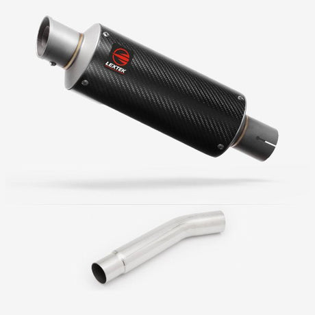 Lextek Stainless Steel GP8C Carbon Fibre Exhaust 240mm with Link Pipe