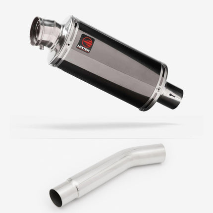 Lextek Smoked Stainless Steel OP16 250mm Exhaust with Link Pipe for Kawasaki Versys 1000 (12-14)