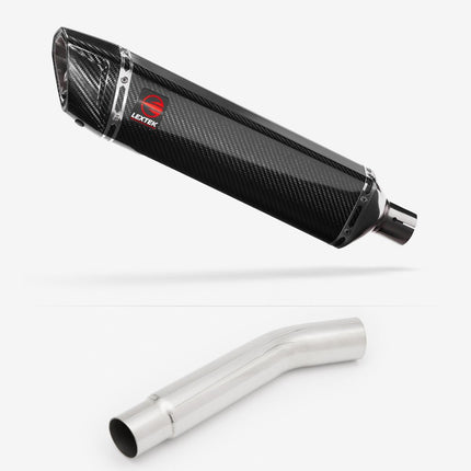 Lextek Carbon Fibre SP7C 400mm Exhaust with Link Pipe for Kawasaki Versys 1000 (12-14)