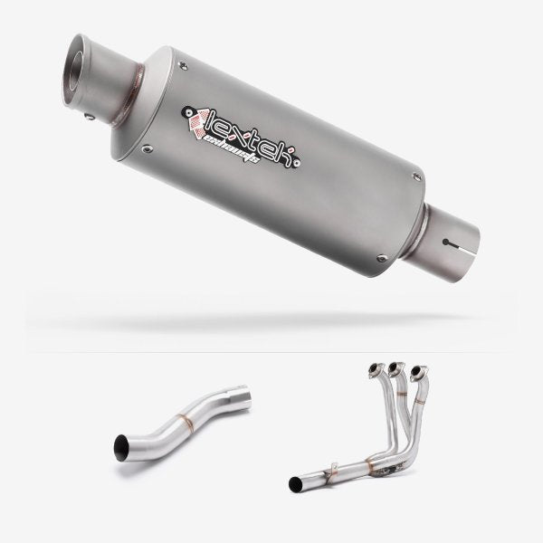 Lextek Matt Stainless Steel GP1 Full Exhaust System 240mm High Level for Yamaha MT-09 (21-24)