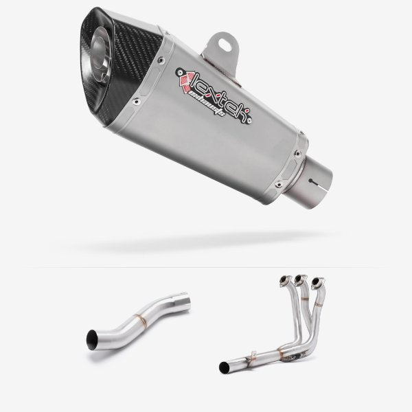 Lextek Matt Stainless Steel XP10 Full Exhaust System 210mm High Level for Yamaha MT-09 (21-24)