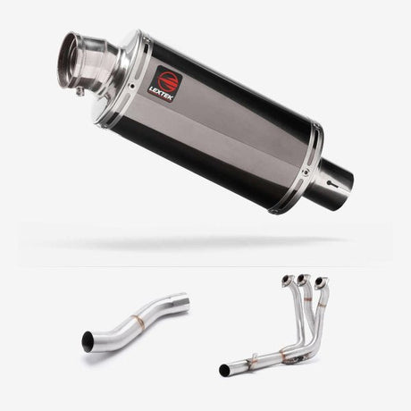 Lextek Dark Tint Stainless Steel OP16 Full Exhaust System 250mm High Level for Yamaha MT-09 (21-24)