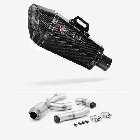 Lextek Stainless Steel XP8C Exhaust 210mm with De-Cat Link Pipe for Yamaha MT-10 (16-24)