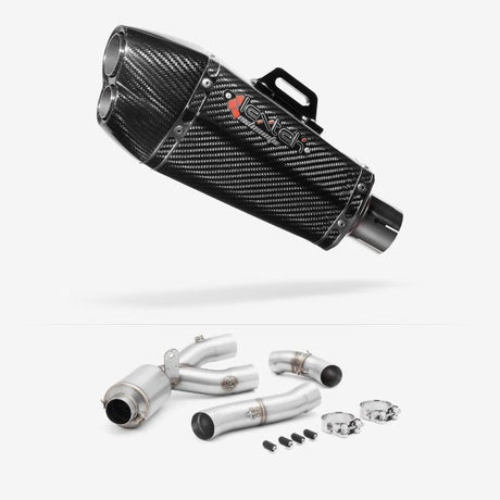 Lextek Stainless Steel XP13C Exhaust 210mm with De-Cat Link Pipe for Yamaha MT-10 (16-24)