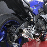 Lextek Polished Stainless Steel OP4 Exhaust 200mm with De-Cat Link Pipe for Yamaha MT-10 (16-24)