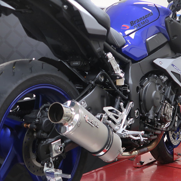 Lextek Matt Stainless Steel OP1 Exhaust 350mm with De-Cat Link Pipe for Yamaha MT-10 (16-24)