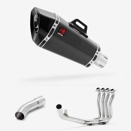 Lextek Stainless Steel XP8C Carbon Fibre Exhaust System 210mm for Suzuki GSX-S 1000 (21-24)