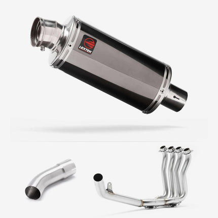 Lextek Stainless Steel OP16 Dark Tint Stainless Exhaust System 250mm for Suzuki GSX-S 1000 (21-24)