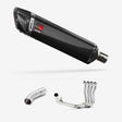 Lextek Stainless Steel SP7C Gloss Carbon Fibre Exhaust System 400mm for Suzuki GSX-S 1000 (21-24)