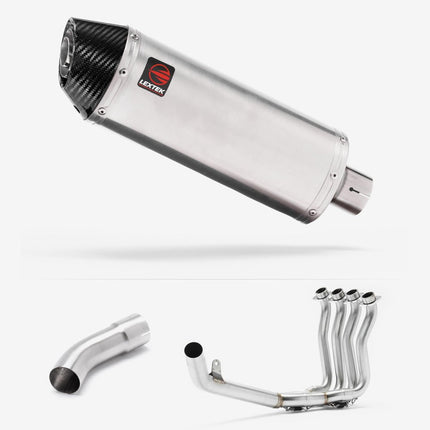 Lextek Stainless Steel RP2 Gloss S/Steel Oval Exhaust System 300mm for Suzuki GSX-S 1000 (21-24)