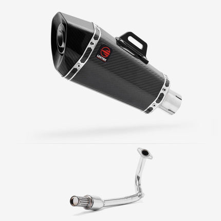 Lextek Carbon Fibre XP8C 210mm Exhaust System for Lexmoto Echo 50 (17-24)