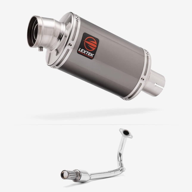 Lextek Smoked Stainless Steel OP15 200mm Exhaust System for Lexmoto Echo 50 (17-24)