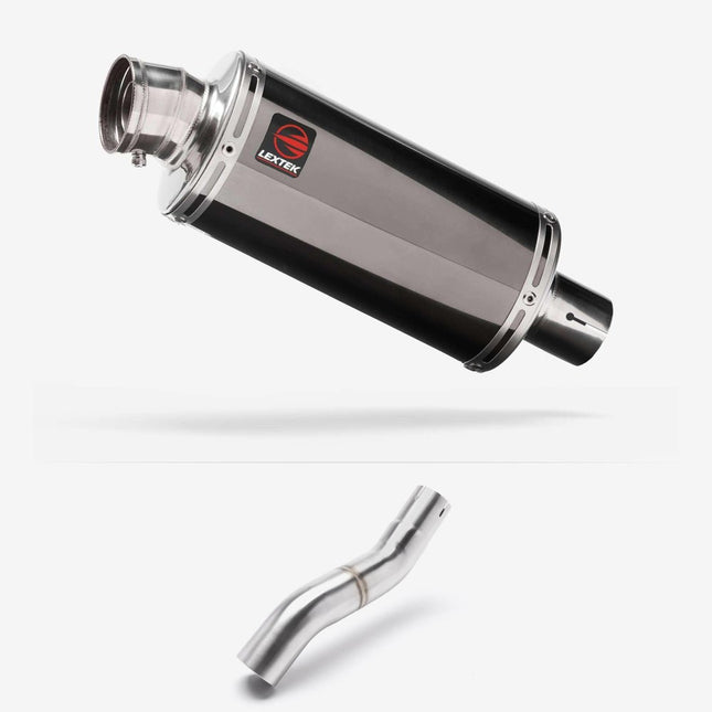 Lextek Smoked Stainless Steel OP16 250mm Exhaust System for Honda CBR500R (20-24) with Link Pipe